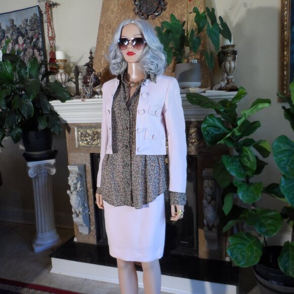 New Moschino CheapandChic Blush Pink Skirt Suit w/Under Blouse Builded In Size 6 - Picture 2 of 16